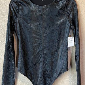 NWT Good American Faux Leather Bodysuit Size 2 (M).